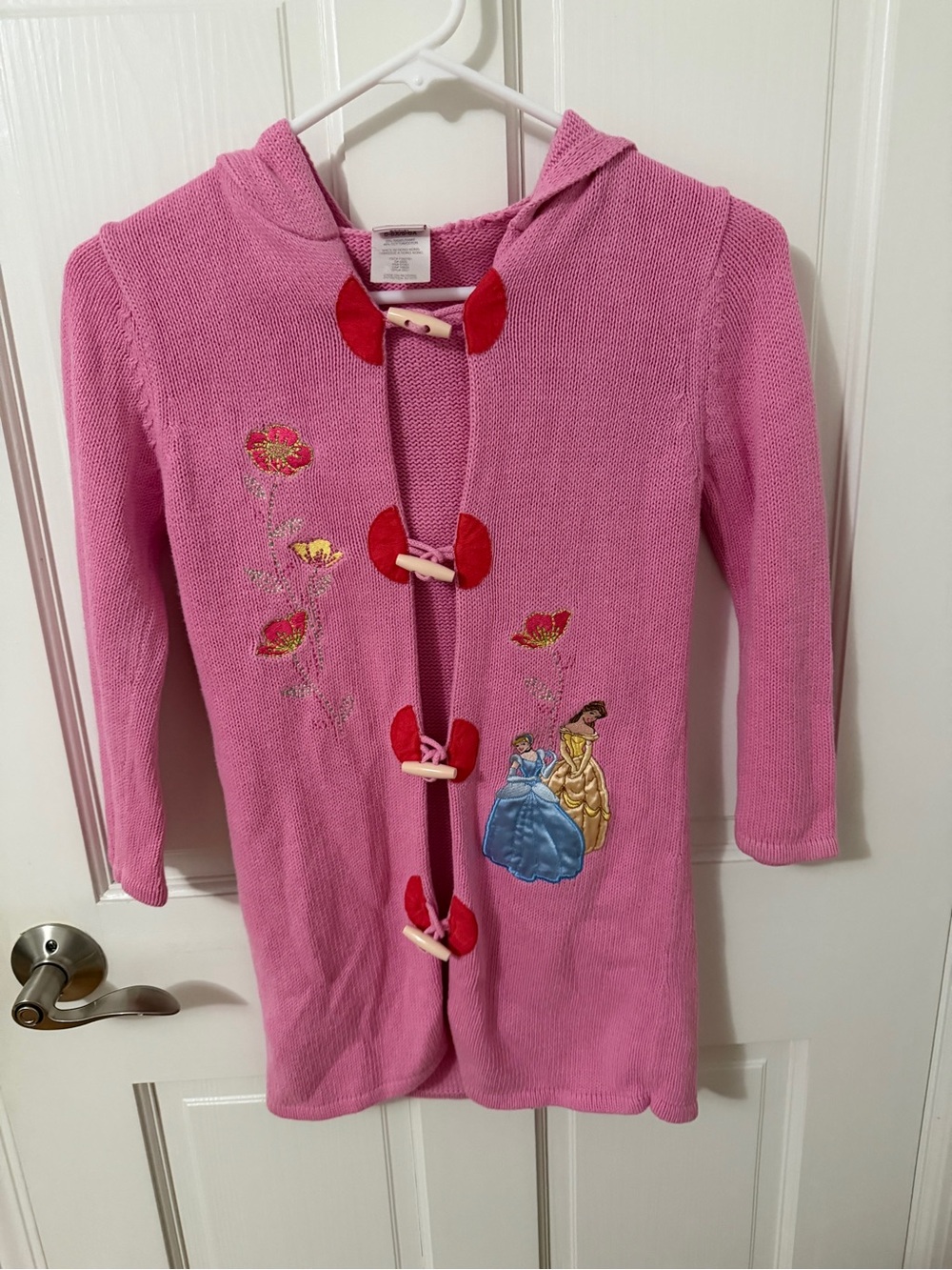 Disney Pink Hooded Princess Knit Cardigan with Toggle Closures